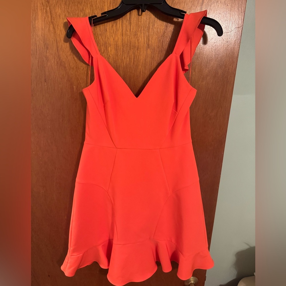 Aidan Maddox Orange Mini Dress
